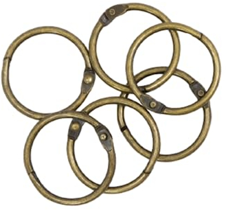 Craftelier - Set mit 6 Metallringen, ideal für Scrapbooking und Bastelarbeiten | Ringe für Alben, Notizbücher oder Terminplaner | Größe Ø 30 mm - Vintage-Bronze