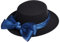 COSDREAMER Damen Viktorianischer Hut Vintage Schleifen Fedora Hut (blau)