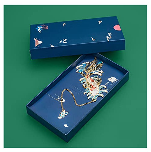 caihuashopping Lesezeichen Metall-Lesezeichen Kleines Geschenk-Abschluss-Souvenir-Retro-chinesischer Stil Lehrer-Geschenk 12 Arten Buch Markierungen (Color : 7)
