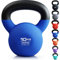 Core Balance 10kg Kettlebell Weight Cast Iron Neoprene Coated Heavy Duty Strength Training (Blue)