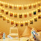 Guirlande lumineuse Slochi, 12M 120LED avec télécommande, 60 clips photo, 8 modes, minuterie, USB, Blanc Chaud, Intérieur/Extérieur, Noël
