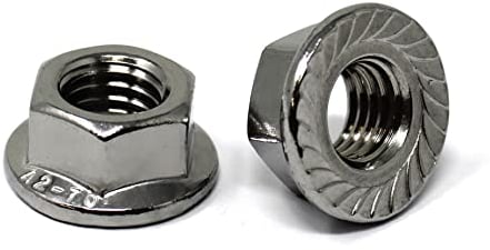 Flanschmutter mit Sperrverzahnung nach DIN 6923 / Edelstahl A2, V2A / Sechskantmutter mit Flansch und Sperrverzahnung, Bundmutter (10 Stück, M10)