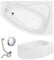 VBChome Badewanne 130x85 cm Acryl SET Schürze Siphon Wanne Ecke Eckbadewanne Weiß Design Modern Ablaufgarnitur Viega Simplex Wanne rechts Schürze Ablaufgarnitur Füße
