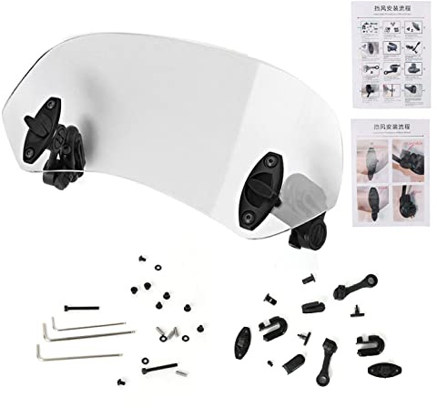 BOROCO Extensión de Parabrisas de Motocicleta, Extensor de Parabrisas con Clip Ajustable Universal Accesorios de Parabrisas deflectores de Viento