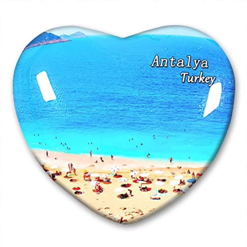 Türkei Antalya Kühlschrankmagnet, Kühlschrank-Aufkleber, Kollektion, dekorativer Magnet, Reise-Souvenir, Herzform, Kristallglas