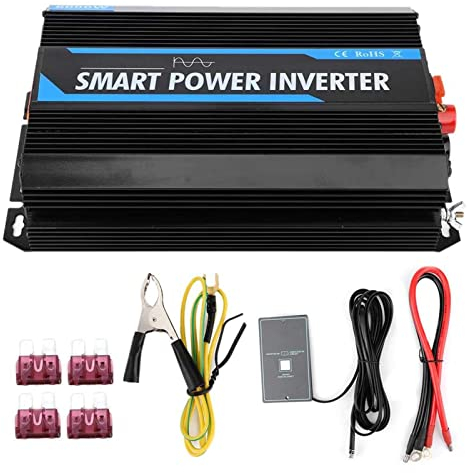 Shkalacar 6000W Wechselrichter, DC 12V auf AC 220V Spannungswandler, Reiner Sinus Wechselrichter Spitzenleistung 12000 W für Wohnmobile