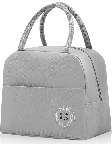 TIECHI Insulated Lunch Bag for Women Men, Thermal Lunch Bags Kids, Cool Bag Water-Resistant Leak-Proof Lunch Box Organizer for Work, School, Picnic (Gray)