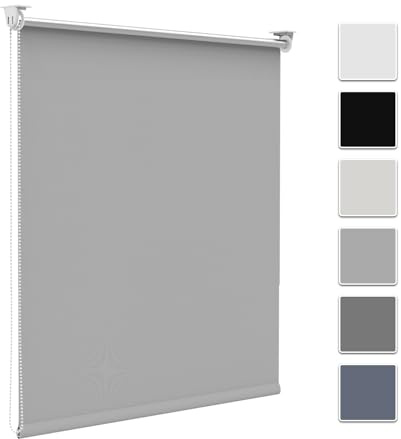 Zarnan Store Enrouleur Occultant sans Perçage, Gris Clair 85l x 230L cm, Isolant Thermique pour Fenêtre ou Porte, Facile à Installer, Protéger Votre Vie Privée, pour Chambre,Salon, Salle de Bain