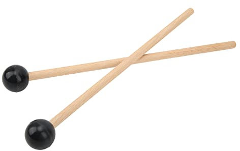 Tongue Drum Mallets, Soft Rubber Head Percussion Stick Wood Xylophone Sticks Hammer Small Musical Mallet for Playing Glockenspiel Marimbas Woodblock Instruments Best Gift for Adult Kids L