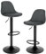 EUGAD Barhocker 2er-Set, höhenverstellbarer Barstuhl, Drehhocker, ergonomischer Stuhl, Bistrohocker, Polsterhocker mit Samtbezug, mit Rückenlehne, Fußstütze, aus Metall, dunkelgrau,1051BY-2