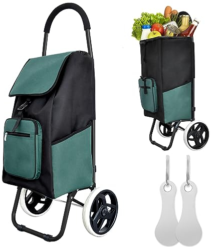Allyson® Einkaufstrolley klappbar, Einkaufswagen mit 45L Kapazität und Abnehmbarer Tasche, Shopping Trolley Treppensteiger Robust & Wetterfest, Hackenporsche Trolley mit Geräuschlosen Rädern – Grau