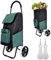 Allyson® Einkaufstrolley klappbar, Einkaufswagen mit 45L Kapazität und Abnehmbarer Tasche, Shopping Trolley Treppensteiger Robust & Wetterfest, Hackenporsche Trolley mit Geräuschlosen Rädern – Grau