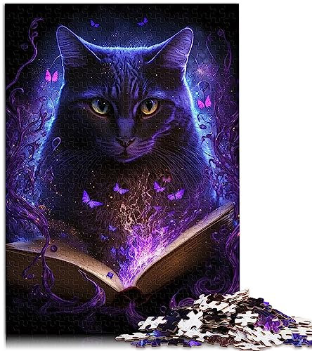 Puzzle „Magische Katze“, 1000 Teile, für Erwachsene, Holzpuzzle, geeignet für Erwachsene und Kinder ab 12 Jahren, Erwachsene, Größe: 50x75 cm
