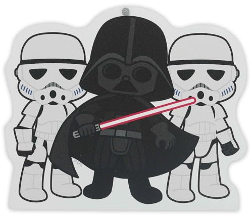 Disney Star Wars Darth Vader und Stormtroopers Cartoon Metallschild – lustige Star Wars Wanddekoration für Filmzimmer oder Kinderzimmer