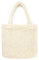 Made in Italy Damen Teddyfell Tasche Shopper Tote Bag Handtasche Plüsch Schultertasche Teddytasche Pelz Damentasche Felltasche Wintertasche Beige