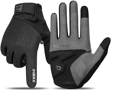 INBIKE Fahrradhandschuhe MTB Moutainbike Handschuhe Langfinger Herren Touchscreen rutschfest Stoßfest Elastisch Reflektierend Atmungsaktiv Radsport Multifunkton IHC406 Schwarz XL