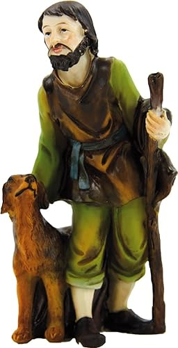 FADEDA Jäger mit Hund/Höhe:11 cm/handbemalt/detailgetreue Krippen Figuren - Weihnachten Tisch Dekoration Krippe Zubehör