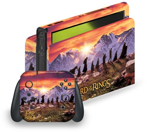 Head Case Designs Offizielle The Lord Of The Rings Gruppe Grafik Kunst Vinyl Haut Gaming Aufkleber Abziehbild Abdeckung kompatibel mit Nintendo Switch OLED