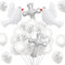 Giugio Luftballons Kommunion, 34 Stück Kommunion Ballons, Taube Taufe Deko, Weiß Luftballons mit Kreuz, Taufe Deko, Deko kommunion Kreuzballon Konfirmation Deko Mädchen Junge Party Luftballons