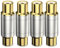 VANAUX 4PCS Gold Plated RCA Female to Female Coupler,Barrel Connectors Adapters Extend Subwoofer RCA Cables for HDTV,Speakers, Amplifiers, Car Audio