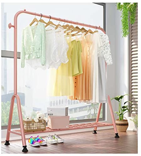 Freistehender Kleiderständer, Metall-Kleiderständer, Kleiderständer, Kleiderständer für Flur, Schlafzimmer, Einzelhandelsgeschäft, Roségold, 120 cm