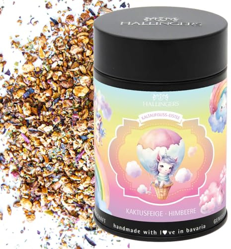 Hallingers Genuss Manufaktur Cold Tea Geschenk - loser Eistee als Kaltaufguss, Cold Brew edle Geschenk-Dose Einhorn Eistee mit Kaktus, Himbeer & Hibiskus, Geschenkidee für Mädchen