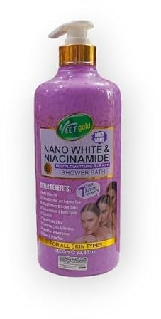 Veetgold Nano White & Niacinamide Shower Gel - Veetgold Brightens, Evens Skin Tone & Hydrates, Refreshing & Nourishing, 1 Pcs