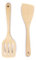 Spatule Bois en Hêtre Lot de 2 Ustensiles de Cuisine Bois Anti-Rayures pour Mélanger, Racler, Couper, Servir -31CM