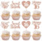 24 Stück Sweet 16 Tortendeko Happy 16 Sweet Sixteen Cupcake Toppers Glitzer Liebe Herz 16th Kuchen Deko für 16. Geburtstag Jahrestag Party Kuchen Dekorationen Rosegold