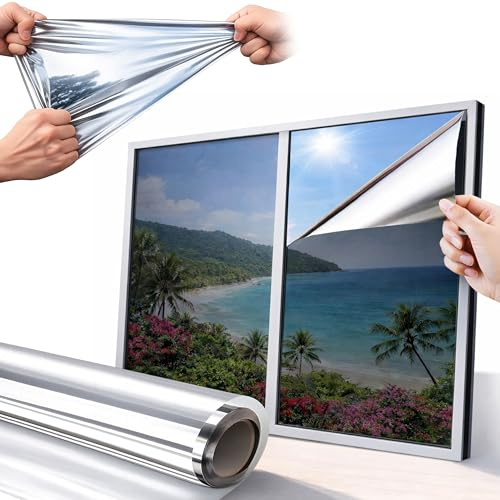 Reflective Window Film for Glass – 44.5 x 200cm, Static Cling No Adhesive, UV Protection Window Sticker for Home & Office – Stylish & Easy to Remove