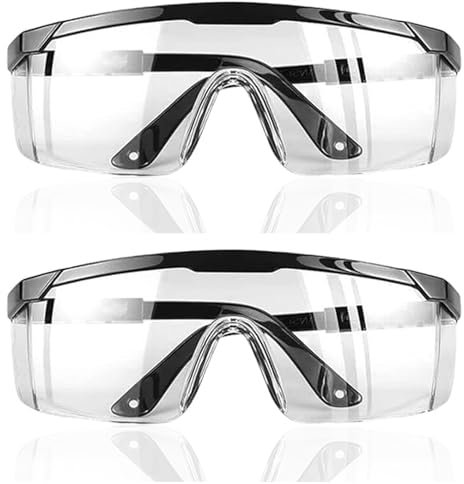 Cfcyhla 2 Stück Schutzbrille,Arbeitsschutzbrille Antibeschlag,Sicherheitsbrillen,Augenschutzbrille Vollsichtbrille für Brillenträger, Schutzbrillen Transparent, Labor Schutzbrille