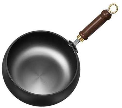 EIOLWJIEO Sartén de hierro forjado a mano, olla grande para métodos de cocina tradicionales. Sartén de hierro japonesa, olla grande de hierro forjado a mano, sin tapa
