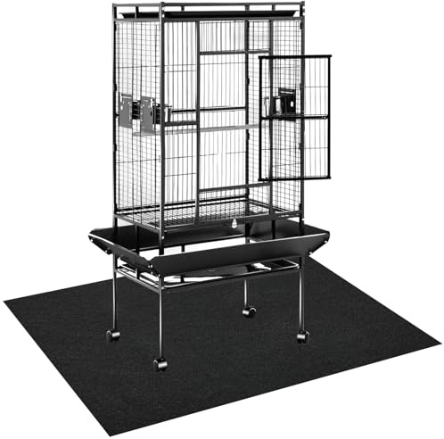 CebraBounze Large Bird Cage Mat, 35x47 Inch Under Pet Cage Mat for Bird Cages, Dog Crate, Reptile Aquariums, Waterproof Felt Liner with Non-Slip Backing for Kennel Training, Floor Protector