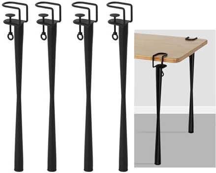 MYOLIO F-Clamp Table Legs, Detachable Desk Legs, Sturdy Metal Holder For DIY Desk Coffee Table Computer Table, Matte Black(4 pcs,71cm)