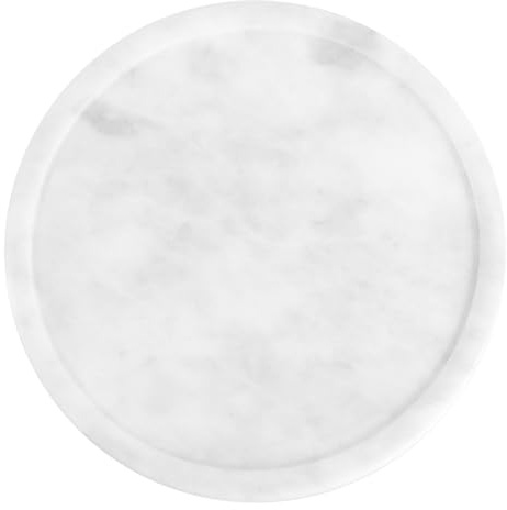 MOTHNUR Plateau en Marbre Naturel Gris 20 Cm, Assiette à Dessert Polyvalente, Plateau de Fruits Secs et Rangement pour Collations, Maison et Fêtes, Design Unique Motifs Marbrés