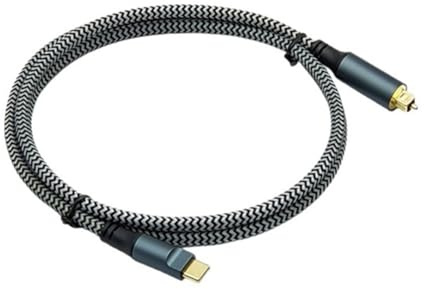 Hipzeepo For/Soundbar, Speakers Braided USB-C to Optical Audio Cable 3 Meters USB-C Optical Cable with Plated Connectors