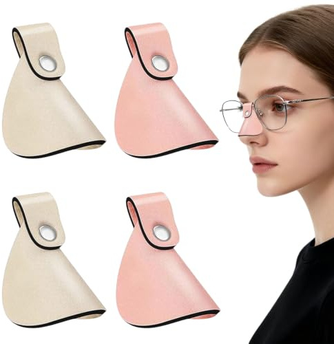 4 Stück Nasenschutz für Brille, Nasenschutz vor Sonne, Atmungsaktiv und Passt Gut, Brillen-Nasenschutz, für Draußen Reisen und Brillenbenutzer(Rosa, Beige)