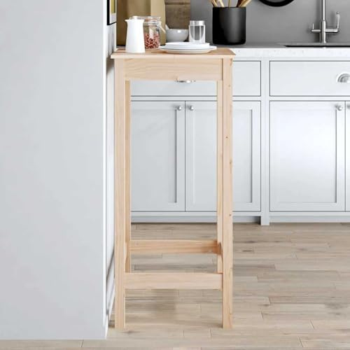 Homgoday Bartisch 50x50x110 cm Massivholz Kiefer Bistrotisch Stehtisch für Küche Wohnzimmer Balkon Garten 833263