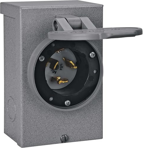 Reliance Controls PB50 50-Amp (CS6375) NEMA 3R Power Inlet Box,Gray