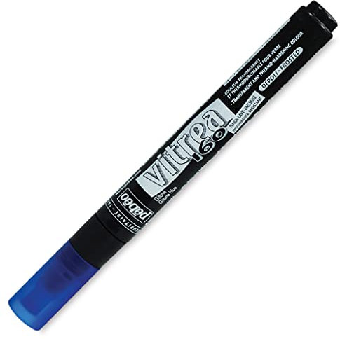 Pebeo Vitrea 160-Glass Paint Frosted Marker, Gitane Blue