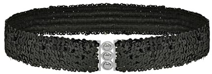 W WIDMANN MILANO Party Fashion - Pailletten Gürtel Erwachsene | Glitzer-Accessoire für Karneval, Festival, Mottoparty, Disco und Party-Outfits
