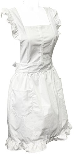 Allydrew retro Cosplay grembiule da cucina domestica, Cotone, White, L Plus