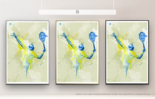 Tennis I 90x60cm auf Masterclass Metallic Pearl High Gloss Photo Paper inklusive Aluminium Wechselrahmen Champagner Gold mit Glas und Rückwand fertig gerahmt