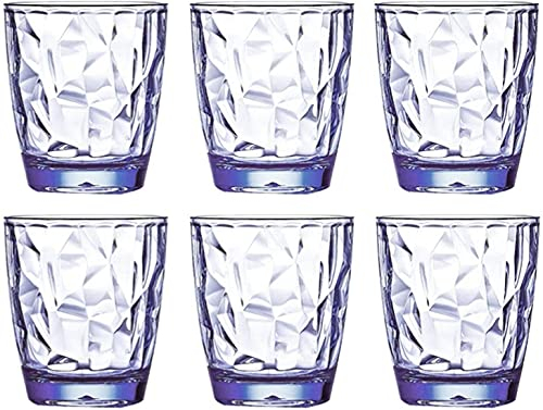 6 Stück 300 ml unzerbrechliche Trinkgläser aus Kunststoff, spülmaschinenfest, BPA-frei, Saft-Gläser, Highball-Wassergläser (blau)