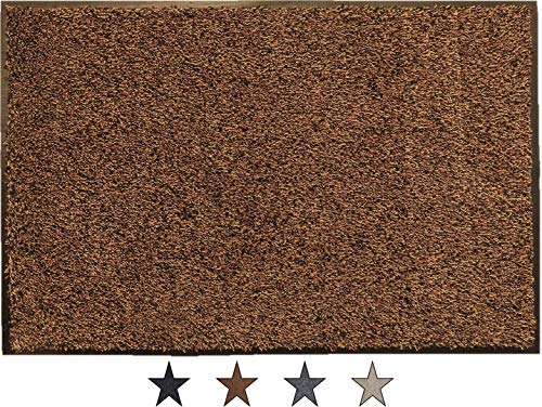 oKu-Tex Fußmatte | Schmutzfangmatte | Eco-Dry| Braun | Baumwolle | Recycling-Gummi | für innen | Eingangsbereich / Haustür / Flur | rutschfest | 40x60 cm
