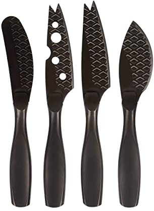 BOSKA - 307088 - Ensemble de Couteaux à Fromage - Holland, Acier Inoxydable, Noir, Mini