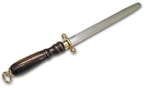 Marsvogel - Wetzstahl Oval mit Knebel und braunem Holzgriff - 20,5 cm