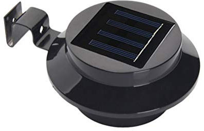 Uonlytech Solare 3-led Wandleuchte aus Kunststoff und Glas, Schwarz | Wege und Gärten, Energiesparend und Umweltfreundlich, Kompakt für Außenmontage