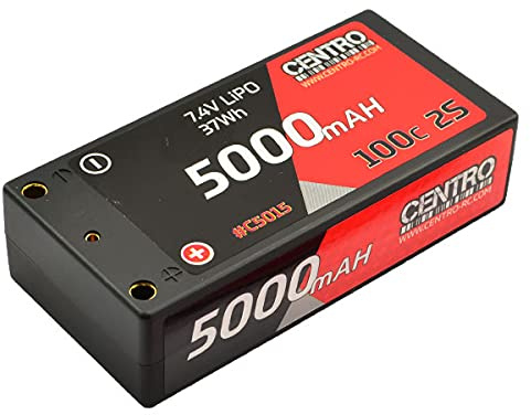 Centro 5000Mah 2S 7.4V 100C Hardcase Shorty Lipo Battery C5015