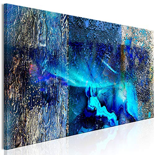 murando - Wandbilder XXL Abstrakt 150x50 cm 1 tlg - Wand Deko Vlies Leinwand Bilder Groß Wanddeko Wohnzimmer Schlafzimmer Kunstdrucke Panoramabild - blau Textur wie gemalt a-A-0610-b-a